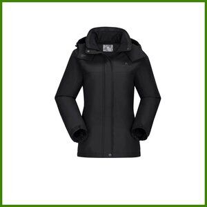 Polyester Ski Jacket Waterproof Fleece Lined Windproof Hooded Snowboarding